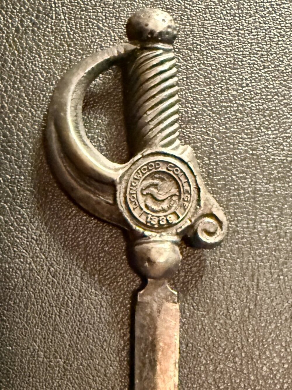Vintage Longwood College 1839 Sword Style Letter Opener Metal Desk Accessory